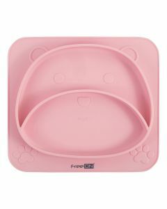 FreeON Siliconen baby bordje met vakken - Antislip bordje met zuignap - Beer - Roze