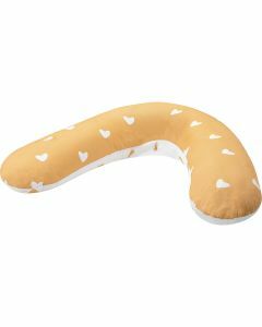 Bubaba by FreeON  - Body/Relax Pillow - Zwangerschapskussen - Voedingskussen met wasbare hoes (170x35cm) - Yellow Hearts