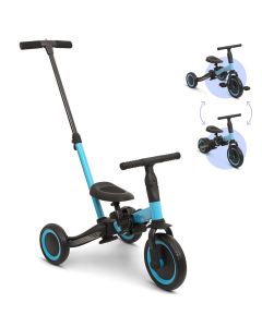 Billy 4 in1 Driewieler met duwstang - Loopfiets - Balance Bike - Gio - Blauw