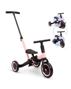 Billy 4 in1 Driewieler met duwstang - Loopfiets - Balance Bike - Gio - Roze