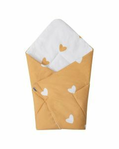 Bubaba by FreeON wikkeldeken - Wikkeldoek - Draagdoek 2 in 1 - Yellow Hearts - Geel-Wit  (0-6mnd)