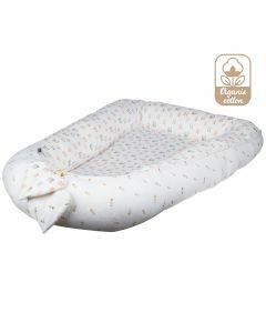 Bubaba Organic Babynest - omkeerbaar - Beige & Aquarel (95x60cm)